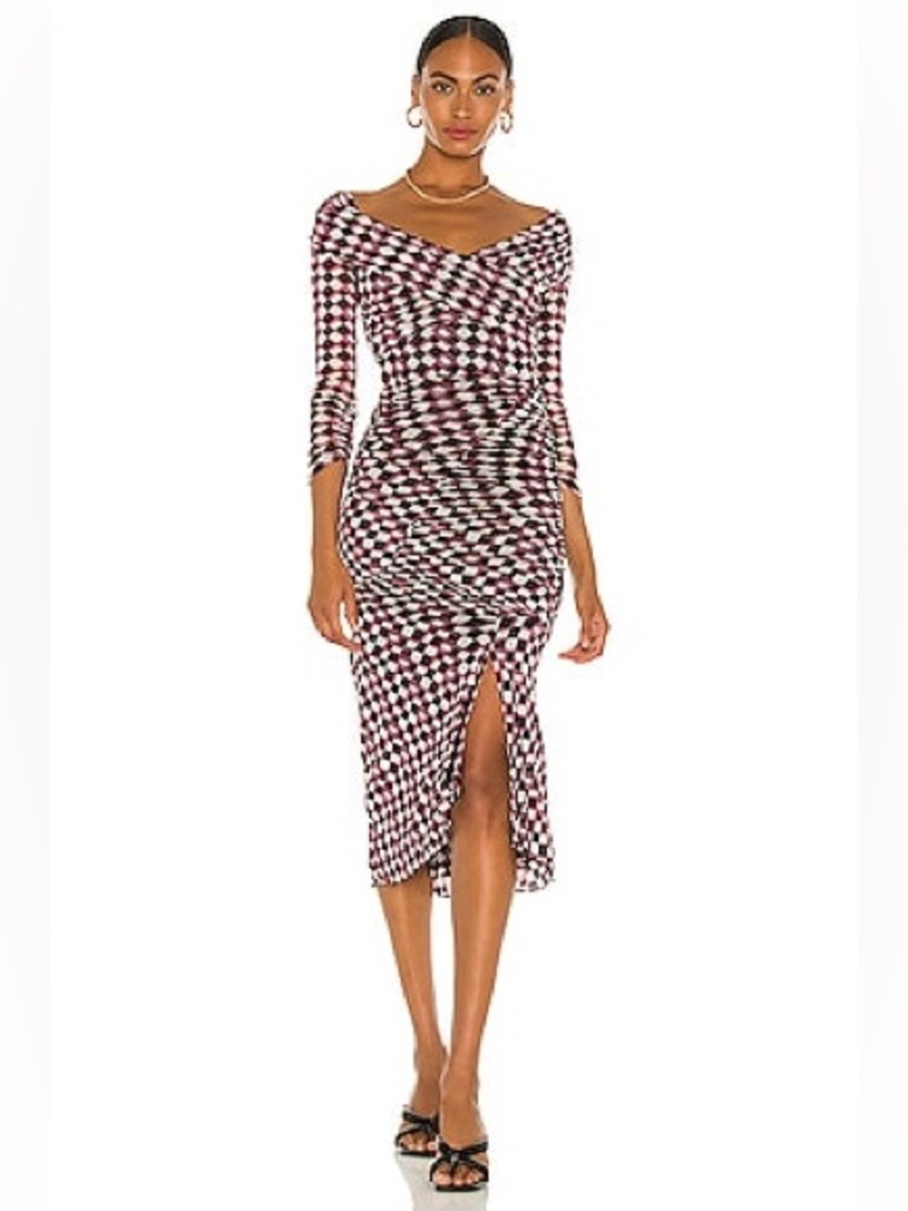 Diane Von Furstenberg DVF Ganesa Dress Nomad Tartan Petite Print Size L